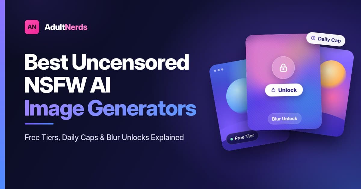 AdultNerds cover for uncensored NSFW AI image generators: free tiers, daily caps and blur unlocks