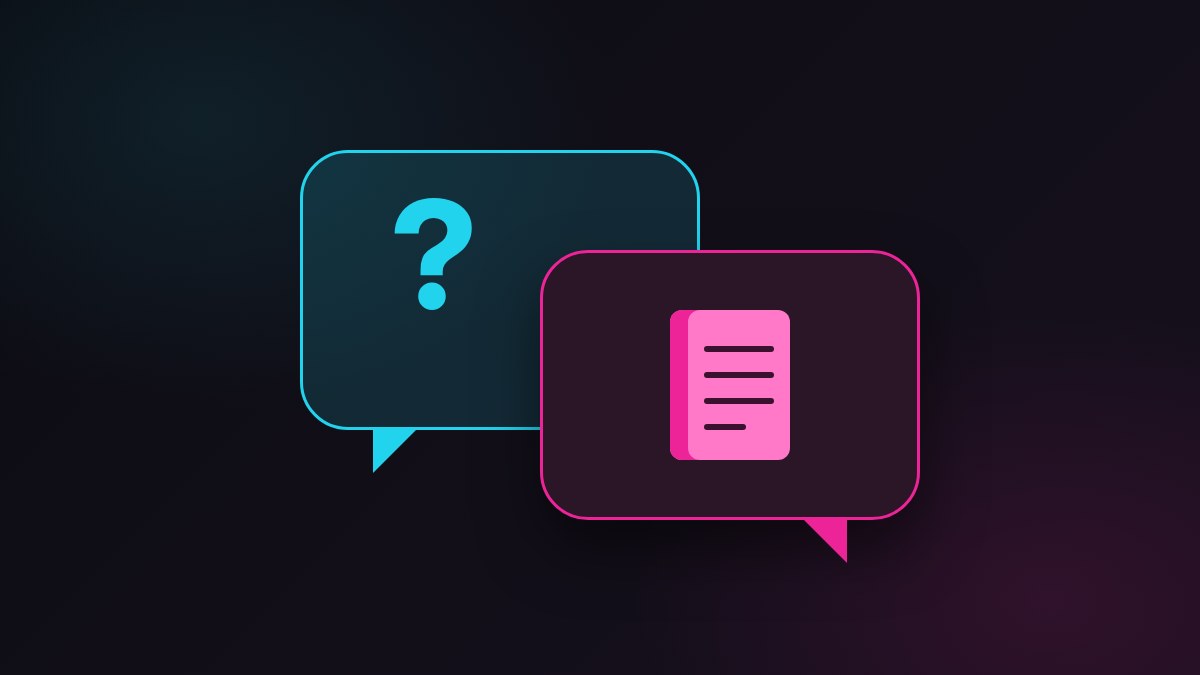 Two chat bubbles representing questions about AI companion apps